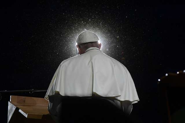 Pope Francis speaks during an ecumenical gathering at Malmo Arena in Lund, Sweden on Oct. 31. Pope Francis speaks during an ecumenical gathering at Malmo Arena in Lund, Sweden on Oct. 31.