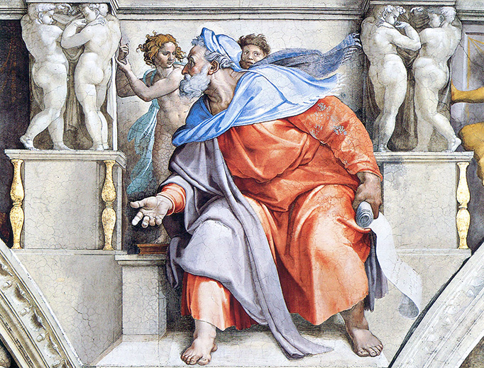 Michelangelo’s Ezekiel on the ceiling of the Sistine Chapel Michelangelo’s Ezekiel on the ceiling of the Sistine Chapel