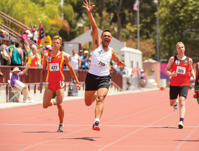 Athletes compete at the Los Angeles 2015 World Games in athletics. Athletes compete at the Los Angeles 2015 World Games in athletics.
