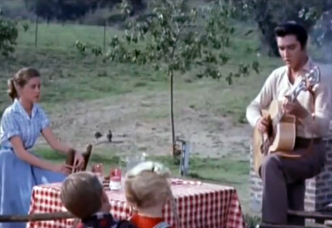 Elvis Presley sings for Dolores Hart — now Benedictine Mother Dolores Hart — in the 1957 film Loving You. Elvis Presley sings for Dolores Hart — now Benedictine Mother Dolores Hart — in the 1957 film Loving You.
