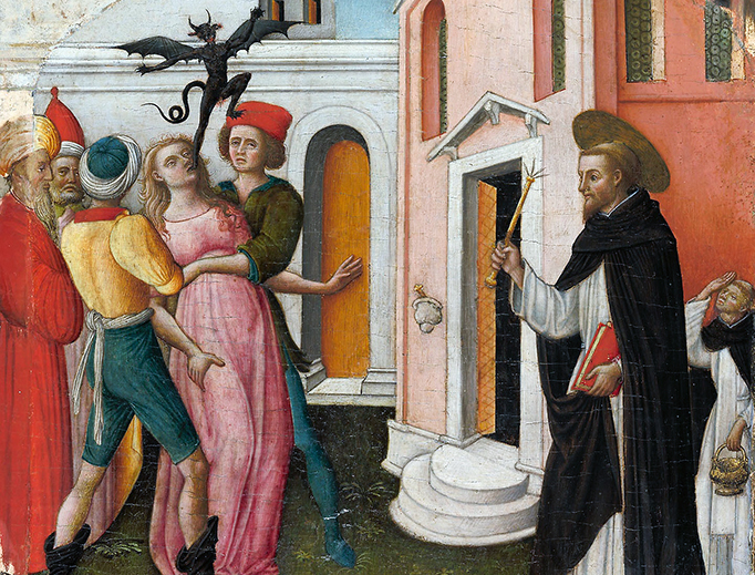Antonio Vivarini (1440–1480), “Saint Peter Martyr Exorcizing a Woman Possessed by a Devil” Antonio Vivarini (1440–1480), “Saint Peter Martyr Exorcizing a Woman Possessed by a Devil”