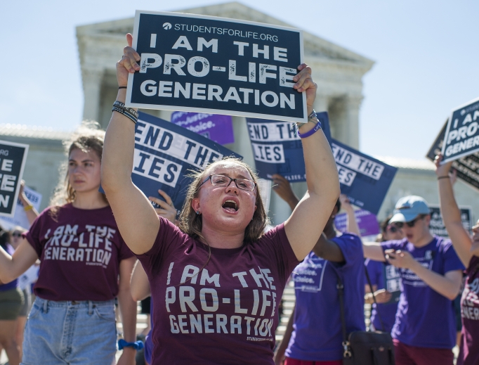 Protesters call for a vote on the NIFLA v. Becerra case outside of the Supreme Court June 25.The June 26 ruling from the high court prohibits the state of California from forcing pro-life crisis-pregnancy centers to post information about abortion services. Protesters call for a vote on the NIFLA v. Becerra case outside of the Supreme Court June 25.The June 26 ruling from the high court prohibits the state of California from forcing pro-life crisis-pregnancy centers to post information about abortion services.