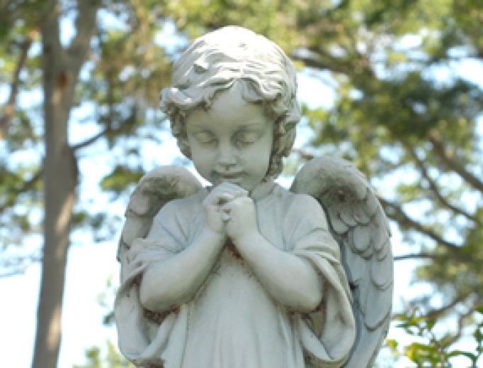 Praying angel child statue at Our Lady of La Leche in St. Augustine, Florida. Praying angel child statue at Our Lady of La Leche in St. Augustine, Florida.