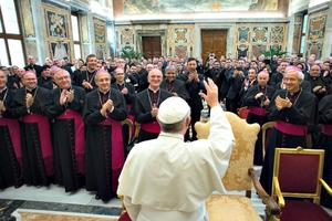 Pope Francis meets with members of the International Congress of vocation ministry in Vatican City Oct. 21. Pope Francis meets with members of the International Congress of vocation ministry in Vatican City Oct. 21.