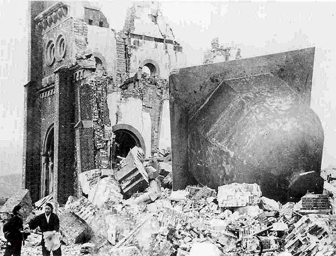 St. Mary's Urakami Cathedral sat less than half a mile from the hypocenter of the explosion that destroyed Nagasaki, the Christian heart of Japan. Most of the city's 12,000 Catholics were among the tens of thousands of civilians killed in the blast on August 9, 1945. St. Mary's Urakami Cathedral sat less than half a mile from the hypocenter of the explosion that destroyed Nagasaki, the Christian heart of Japan. Most of the city's 12,000 Catholics were among the tens of thousands of civilians killed in the blast on August 9, 1945.