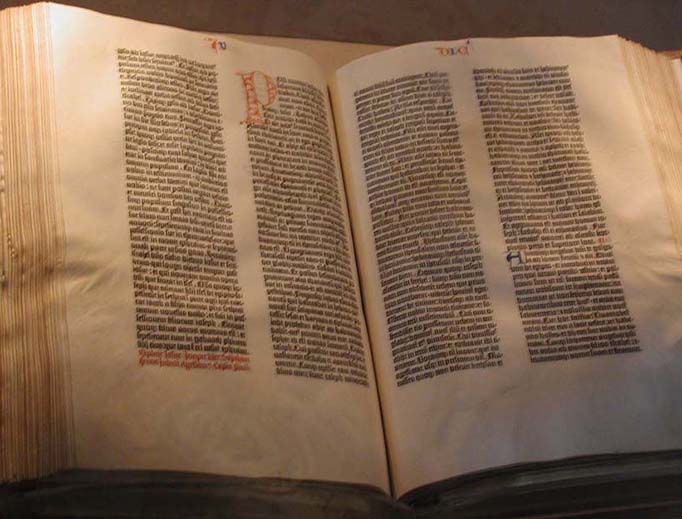 A copy of the Gutenberg Bible owned by the Library of Congress
A copy of the Gutenberg Bible owned by the Library of Congress
