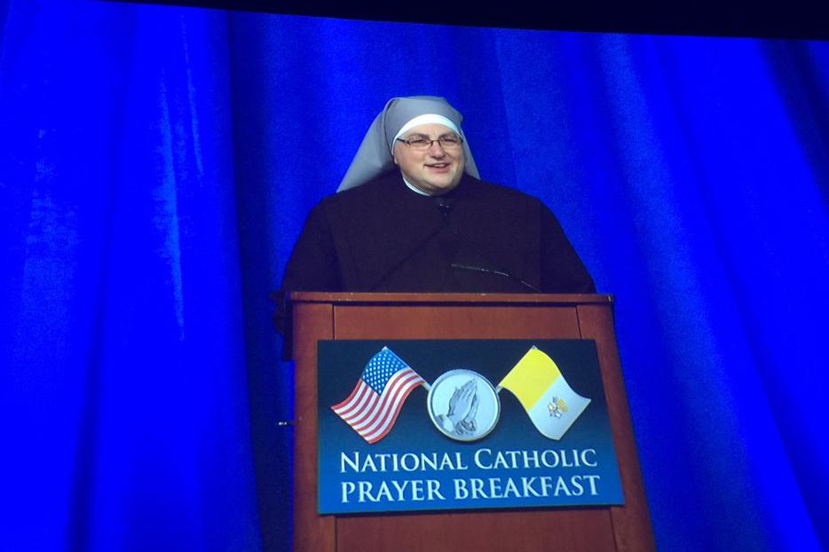 Sister Constance Veit at the May 17 prayer breakfast in Washington. Sister Constance Veit at the May 17 prayer breakfast in Washington.