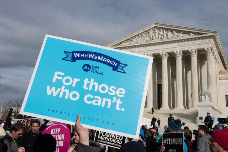 The March for Life crowds gather before the Supreme Court building in Washington Jan. 27, 2017. The March for Life crowds gather before the Supreme Court building in Washington Jan. 27, 2017.