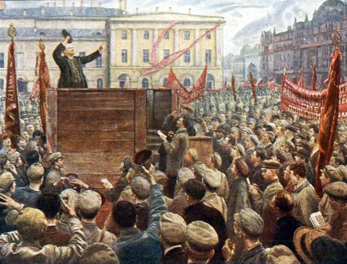 Isaak Brodsky (1883–1939), “Speech by V.I. Lenin before the units of the Red Army, sent to the Polish front in 1920.” Isaak Brodsky (1883–1939), “Speech by V.I. Lenin before the units of the Red Army, sent to the Polish front in 1920.”