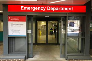 Exterior of an emergency room in London. Exterior of an emergency room in London.