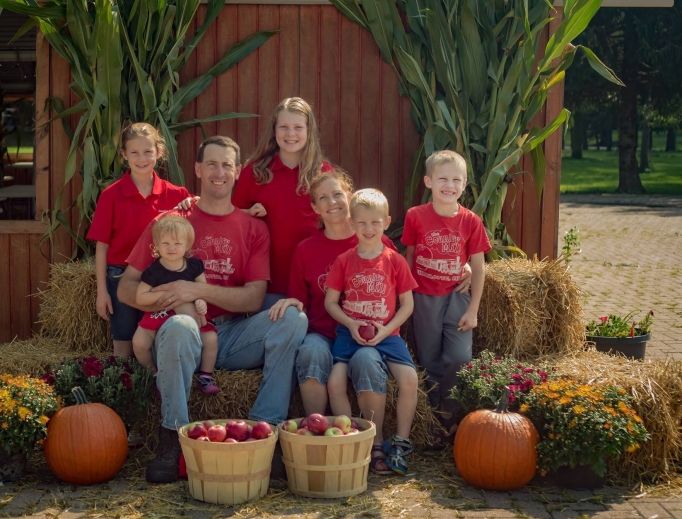 Steve Tennes and his family at their Michigan farm. Steve Tennes and his family at their Michigan farm.