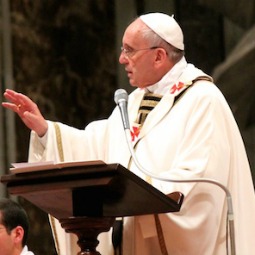 Pope Francis delivers his homily during the April 19 Easter vigil Mass at St. Peter’s Basilica.
Pope Francis delivers his homily during the April 19 Easter vigil Mass at St. Peter’s Basilica.