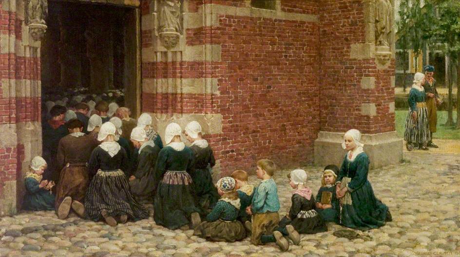 George Clausen, “High Mass in a Village on the Zuiderzee” (c. 1880) George Clausen, “High Mass in a Village on the Zuiderzee” (c. 1880)