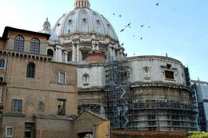 A view of St. Peter's as seen from inside the Vatican. A view of St. Peter's as seen from inside the Vatican.