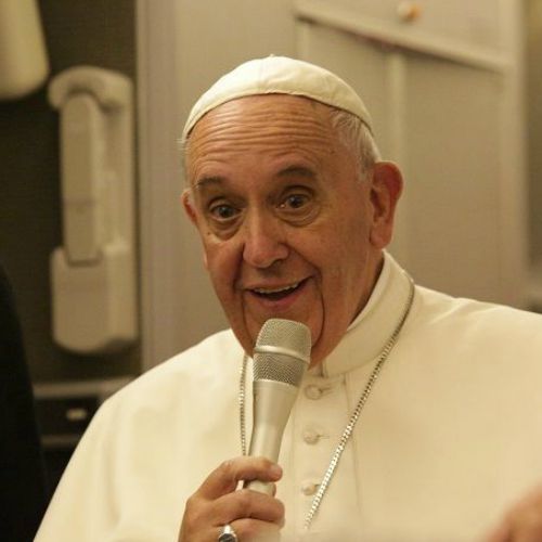 Pope Francis speaks to journalists aboard his flight from Philadelphia to Rome on Sept. 27. Pope Francis speaks to journalists aboard his flight from Philadelphia to Rome on Sept. 27.