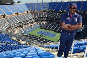 Father Paul Arinze, pastor of St. John Vianney parish in Janesville, Wisconsin, is also a tennis line and chair umpire. Father Paul Arinze, pastor of St. John Vianney parish in Janesville, Wisconsin, is also a tennis line and chair umpire.