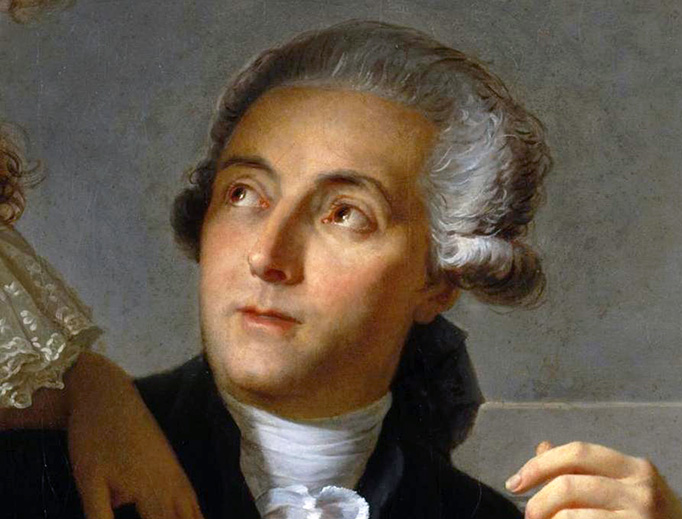 Jacques-Louis David, “Portrait of Monsieur de Lavoisier and his Wife, Chemist Marie-Anne Pierrette Paulze” (detail), 1788 Jacques-Louis David, “Portrait of Monsieur de Lavoisier and his Wife, Chemist Marie-Anne Pierrette Paulze” (detail), 1788