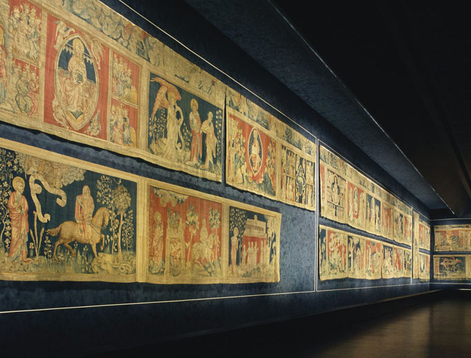 The Chateau of Angers houses famous 14th-century tapestry (shown). The St. Maurice Cathedral in Angers once held that honor.
The Chateau of Angers houses famous 14th-century tapestry (shown). The St. Maurice Cathedral in Angers once held that honor.