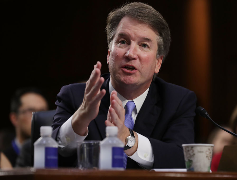 Supreme Court nominee Judge Brett Kavanaugh testifies before the Senate Judiciary Committee on the third day of his Supreme Court confirmation hearing on Capitol Hill Sept. 6, 2018 in Washington, DC. Kavanaugh was nominated by President Donald Trump to fill the vacancy on the court left by retiring Associate Justice Anthony Kennedy. Supreme Court nominee Judge Brett Kavanaugh testifies before the Senate Judiciary Committee on the third day of his Supreme Court confirmation hearing on Capitol Hill Sept. 6, 2018 in Washington, DC. Kavanaugh was nominated by President Donald Trump to fill the vacancy on the court left by retiring Associate Justice Anthony Kennedy.