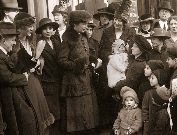 Eugenicist Margaret Sanger stands on the steps of a courthouse in Brooklyn, New York, in 1917. Eugenicist Margaret Sanger stands on the steps of a courthouse in Brooklyn, New York, in 1917.