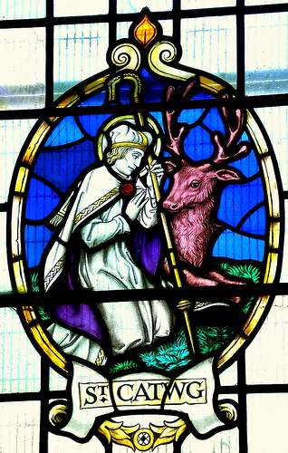 St Catwg in stained Glass, from St Martin's parish church, Caerphilly. (WikiMedia Commons) St Catwg in stained Glass, from St Martin's parish church, Caerphilly. (WikiMedia Commons)
