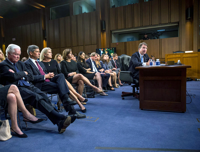 Supreme Court Nominee Brett Kavanaugh testifies during the second day of his Supreme Court confirmation hearing on Capitol Hill Sept. 5, 2018 in Washington, DC. Kavanaugh was nominated by President Donald Trump to fill the vacancy on the court left by retiring Associate Justice Anthony Kennedy. Supreme Court Nominee Brett Kavanaugh testifies during the second day of his Supreme Court confirmation hearing on Capitol Hill Sept. 5, 2018 in Washington, DC. Kavanaugh was nominated by President Donald Trump to fill the vacancy on the court left by retiring Associate Justice Anthony Kennedy.