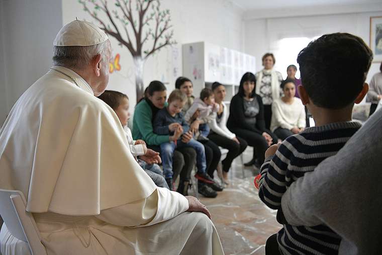 Pope Francis at Leda’s House on March 2. Pope Francis at Leda’s House on March 2.