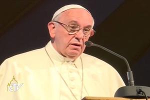 Pope Francis speaks to priests, religious and seminarians at St. Mary's School in Nairobi on Nov. 26. Pope Francis speaks to priests, religious and seminarians at St. Mary's School in Nairobi on Nov. 26.
