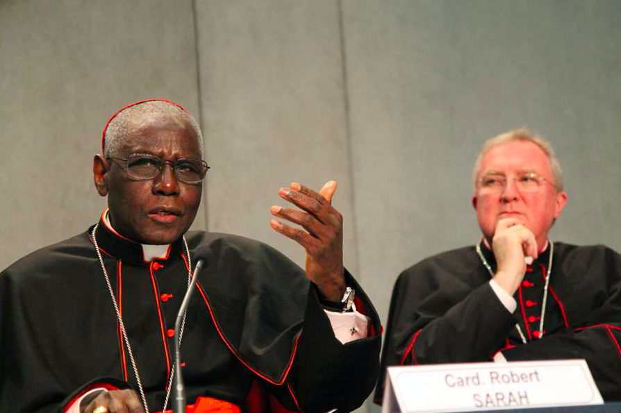 Cardinal Robert Sarah and Archbishop Arthur Roche at a Vatican press conference in 2015. Cardinal Robert Sarah and Archbishop Arthur Roche at a Vatican press conference in 2015.