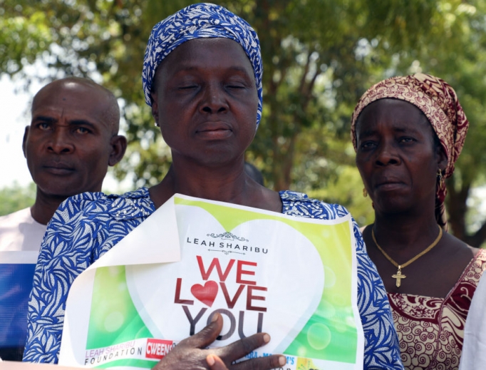 Relatives hold a banner to press for the release of Leah Sharibu, who was abducted by Boko Haram Islamists, during a rally to mark her 16th birthday and two years in captivity at the Unity Fountain in Abuja, on May 14, 2019. Sharibu was among more than 100 schoolgirls abducted from the Government Girls Secondary School in Dapchi, northeast Nigeria on Feb. 19, 2018. But while schoolmates had been freed, she has been held for refusing to denounce her religion. Relatives hold a banner to press for the release of Leah Sharibu, who was abducted by Boko Haram Islamists, during a rally to mark her 16th birthday and two years in captivity at the Unity Fountain in Abuja, on May 14, 2019. Sharibu was among more than 100 schoolgirls abducted from the Government Girls Secondary School in Dapchi, northeast Nigeria on Feb. 19, 2018. But while schoolmates had been freed, she has been held for refusing to denounce her religion.