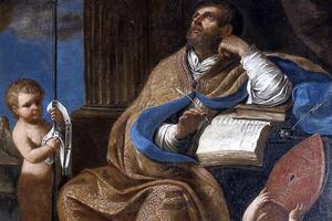 School of Guercino, “Saint Peter Chrysologus” (17th Century) School of Guercino, “Saint Peter Chrysologus” (17th Century)