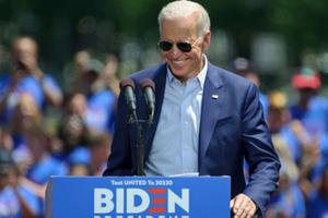 Former vice-president Joe Biden formally launches his 2020 presidential campaign during a rally May 18, 2019, at Eakins Oval in Philadelphia. Former vice-president Joe Biden formally launches his 2020 presidential campaign during a rally May 18, 2019, at Eakins Oval in Philadelphia.