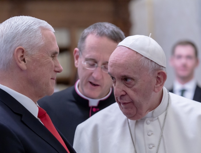 Vice President Mike Pence meets with Pope Francis, January 24, 2020. Vice President Mike Pence meets with Pope Francis, January 24, 2020.