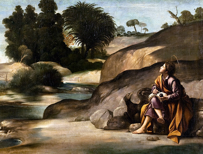 Juan Bautista Mayno, “Saint John the Evangelist in Patmos,” c. 1613 Juan Bautista Mayno, “Saint John the Evangelist in Patmos,” c. 1613