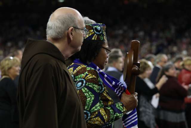 Paula Medina Marate, a Panamanian cured through Solanus Casey's intercession, at his beatification Nov. 18. Paula Medina Marate, a Panamanian cured through Solanus Casey's intercession, at his beatification Nov. 18.