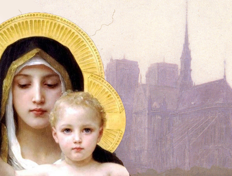 William-Adolphe Bouguereau, “La Bohémienne” (1890) and “La Vierge au Lys” (1899), composite William-Adolphe Bouguereau, “La Bohémienne” (1890) and “La Vierge au Lys” (1899), composite