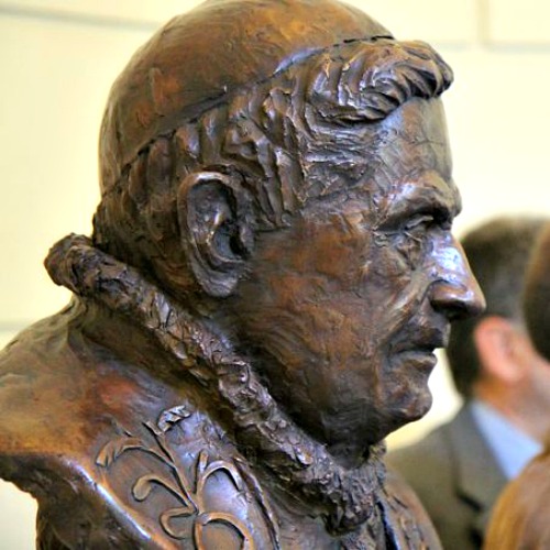Pope Francis unveiled a new bust of Benedict XVI in the Vatican Gardens on Oct. 27. Pope Francis unveiled a new bust of Benedict XVI in the Vatican Gardens on Oct. 27.