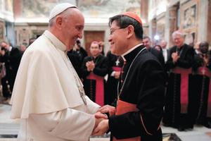 Cardinal Tagle with Pope Francis in 2016. Cardinal Tagle with Pope Francis in 2016.