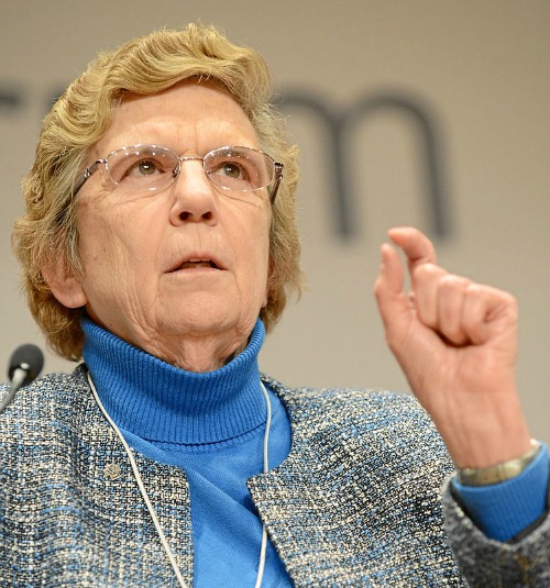 Sister Carol Keehan, president of the Catholic Health Association, speaks at the 2013 World Economic Forum in Davos, Switzerland. Sister Carol Keehan, president of the Catholic Health Association, speaks at the 2013 World Economic Forum in Davos, Switzerland.