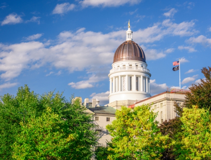 The Maine State House in Augusta, Maine. The Maine State House in Augusta, Maine.