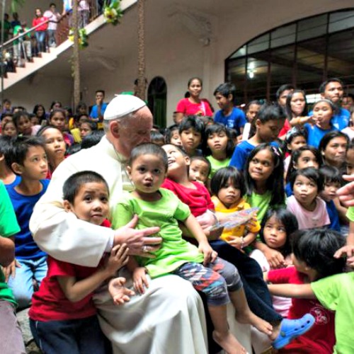 Pope Francis met with street children during his visit to the Philippines on Jan. 16. Pope Francis met with street children during his visit to the Philippines on Jan. 16.