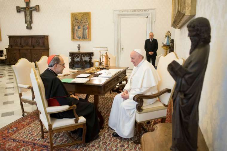 Pope Francis meets with Cardinal Philippe Barbarin March 18. Pope Francis meets with Cardinal Philippe Barbarin March 18.