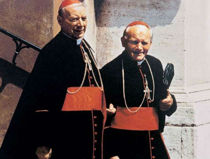 Cardinal Stefan Wyszynski (l) with Cardinal Karol Wojtyla, the future Pope St. John Paul II Cardinal Stefan Wyszynski (l) with Cardinal Karol Wojtyla, the future Pope St. John Paul II