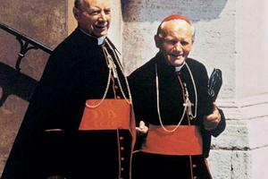Cardinal Stefan Wyszynski (l) with Cardinal Karol Wojtyla, the future Pope St. John Paul II Cardinal Stefan Wyszynski (l) with Cardinal Karol Wojtyla, the future Pope St. John Paul II