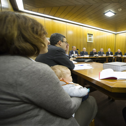 Davide Paloni, the 'synod baby,' attends a working-group session at the synod on the family last fall. Davide Paloni, the 'synod baby,' attends a working-group session at the synod on the family last fall.