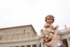 A Baby Jesus statue in St. Peter's Square on Dec. 11.
A Baby Jesus statue in St. Peter's Square on Dec. 11.