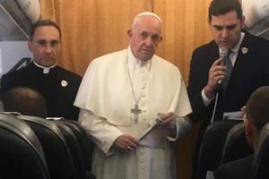 Pope Francis' in-flight press conference returning from North Macedonia May 7, 2019. Pope Francis' in-flight press conference returning from North Macedonia May 7, 2019.