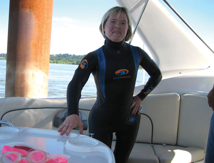 Karen Gaffney, who has Down syndrome, is an advocate for those with disabilities as well as a renowned long-distance swimmer. Karen Gaffney, who has Down syndrome, is an advocate for those with disabilities as well as a renowned long-distance swimmer.