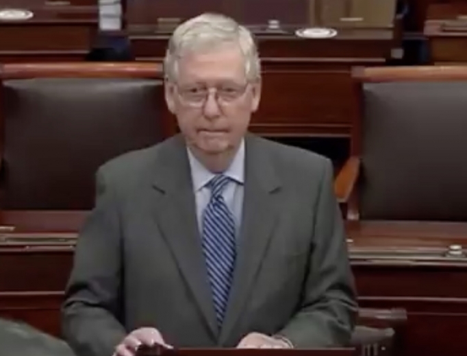 Senator Mitch McConnell speaks from the Senate floor on May 20, 2020. Senator Mitch McConnell speaks from the Senate floor on May 20, 2020.