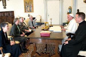 Pope Francis talks with a delegation of The Leadership Conference of Women Religious during an audience at the Vatican on April 16. Pope Francis talks with a delegation of The Leadership Conference of Women Religious during an audience at the Vatican on April 16.